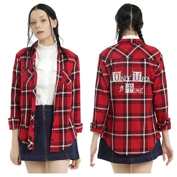 Hot Topic Tops - Hot Topic Once Upon a Time Red Plaid Shirt NWOT M